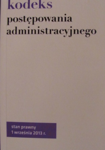 Okladka ksiazki kodeks postepowania administracyjnego
