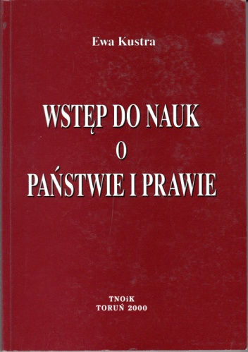 Okladka ksiazki wstep do nauk o panstwie i prawie